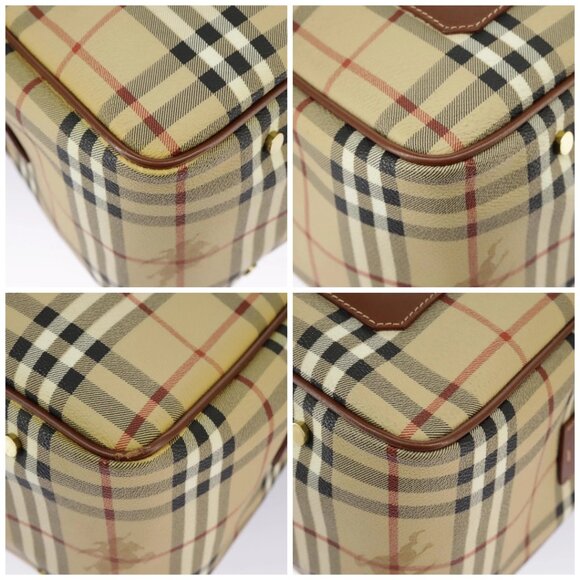 BURBERRY Nova Check Shoulder Bag PVC Beige Gold - Picture 16 of 16